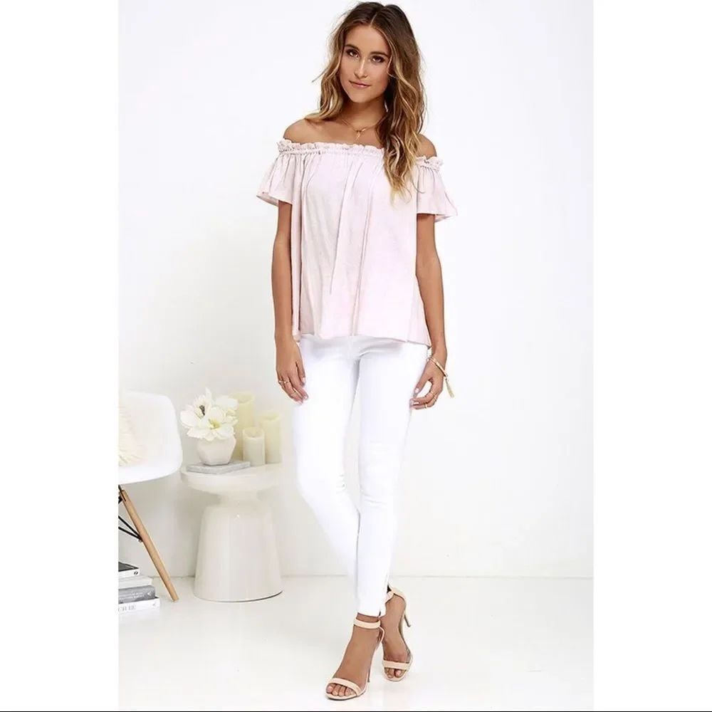 ✨ PORTRAIT PAINTER BLUSH OFF-THE-SHOULDER TOP✨